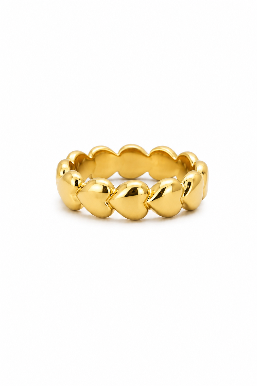 Anel Ajustável Corações Dourado ou Prateado