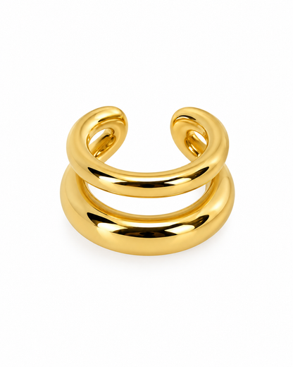 Earcuff Duplo Dourado ou Prateado