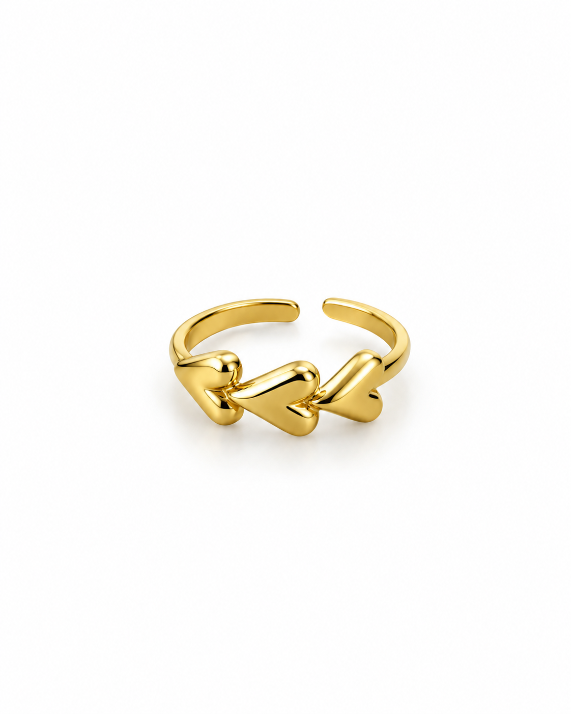 Anel Corações Dourado ou Prateado