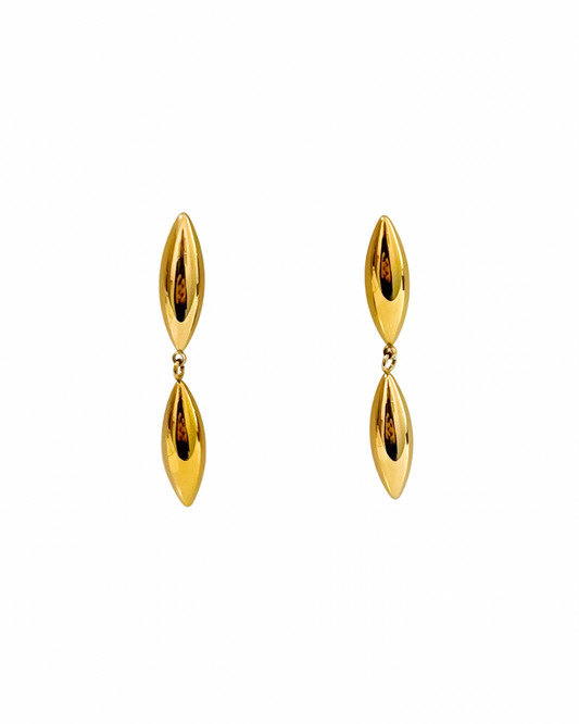 Brincos Double Drop Dourado