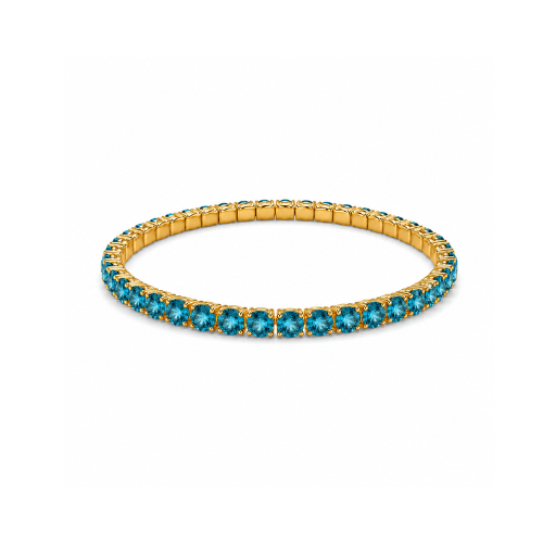 Pulseira Elástica Brilhantes Colorida Dourado