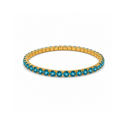 Pulseira Elástica Brilhantes Colorida Dourado