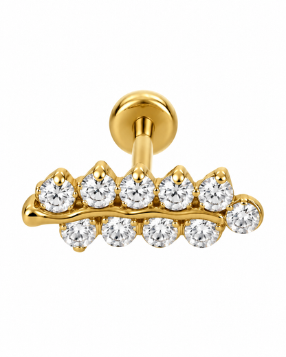 Piercing Folha Bolinhas Dourado ou Prateado