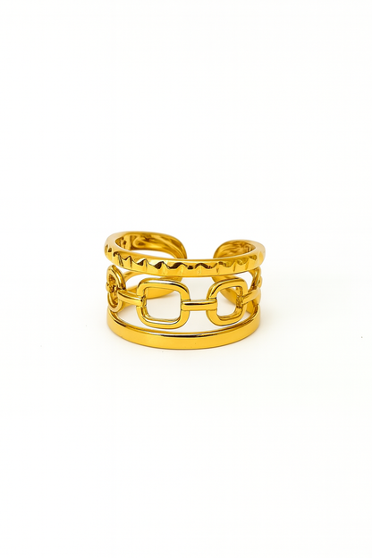 Anel Corrente Ajustável | Dourado | Aço Inoxidável