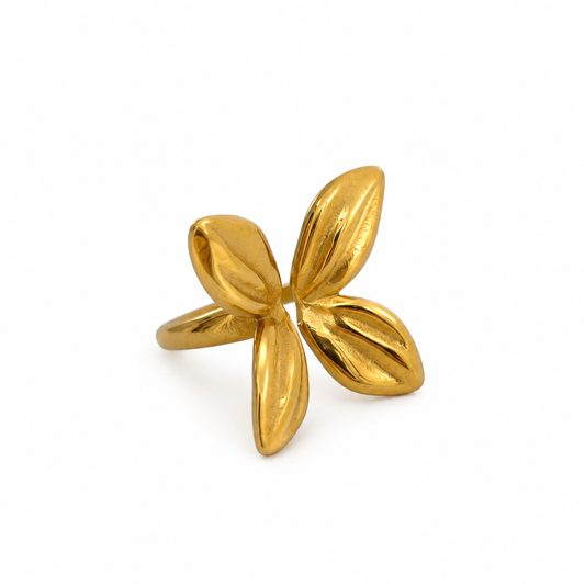 Anel Numerado Borboleta Dourado