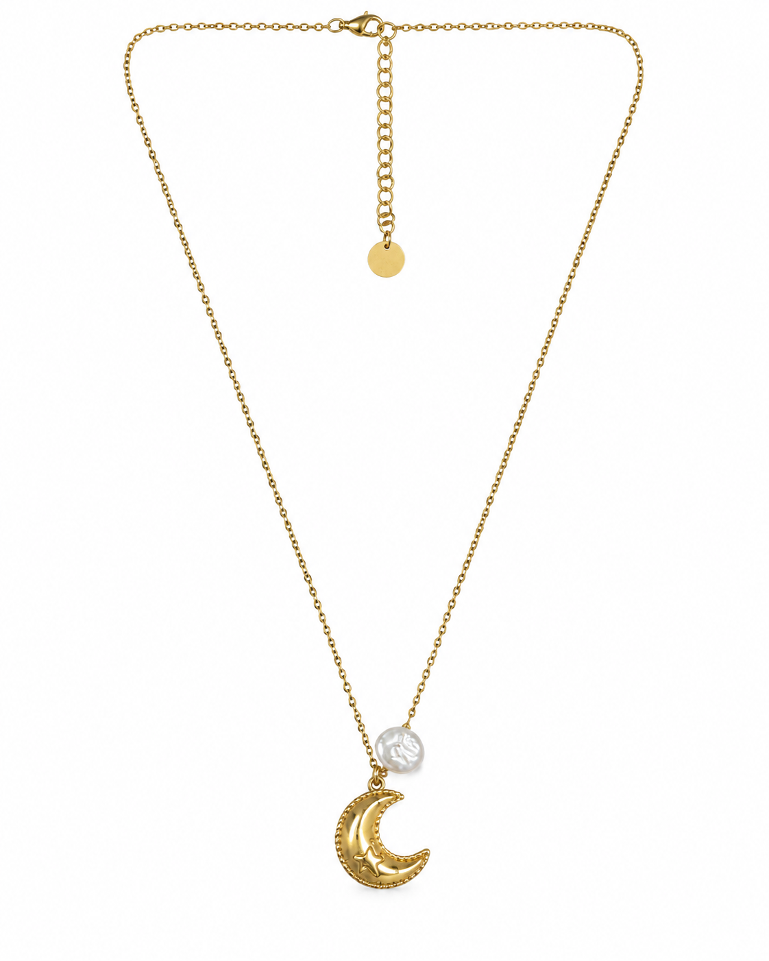 Colar Lua e Pérola Dourado