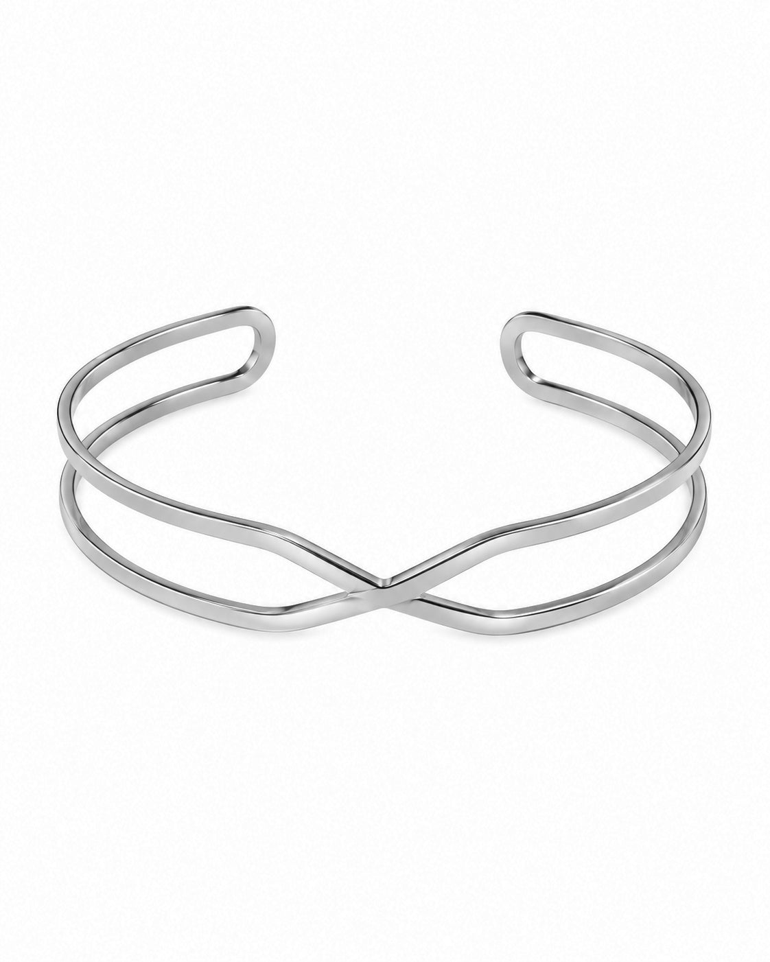 Pulseira Rígida Cruzada Dourado ou Prateado