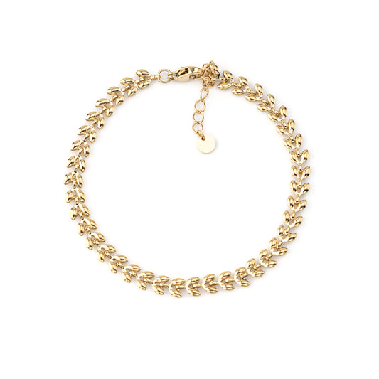 Pulseira Folhas Dourado ou Prateado