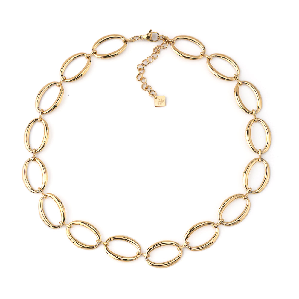 Colar Elos Lisos Dourado ou Prateado