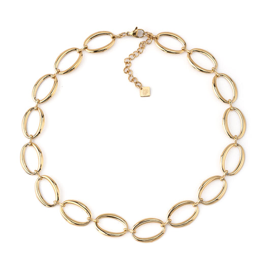 Colar Elos Lisos Dourado ou Prateado