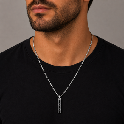 Colar Masculino Pendente Prateado
