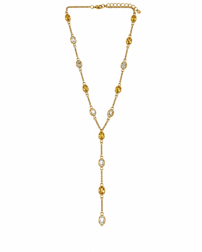 Colar Gravata Brilhantes Dourado