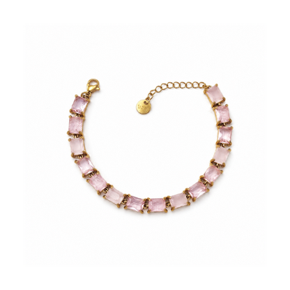 Pulseira Brilhantes Colorido Dourado