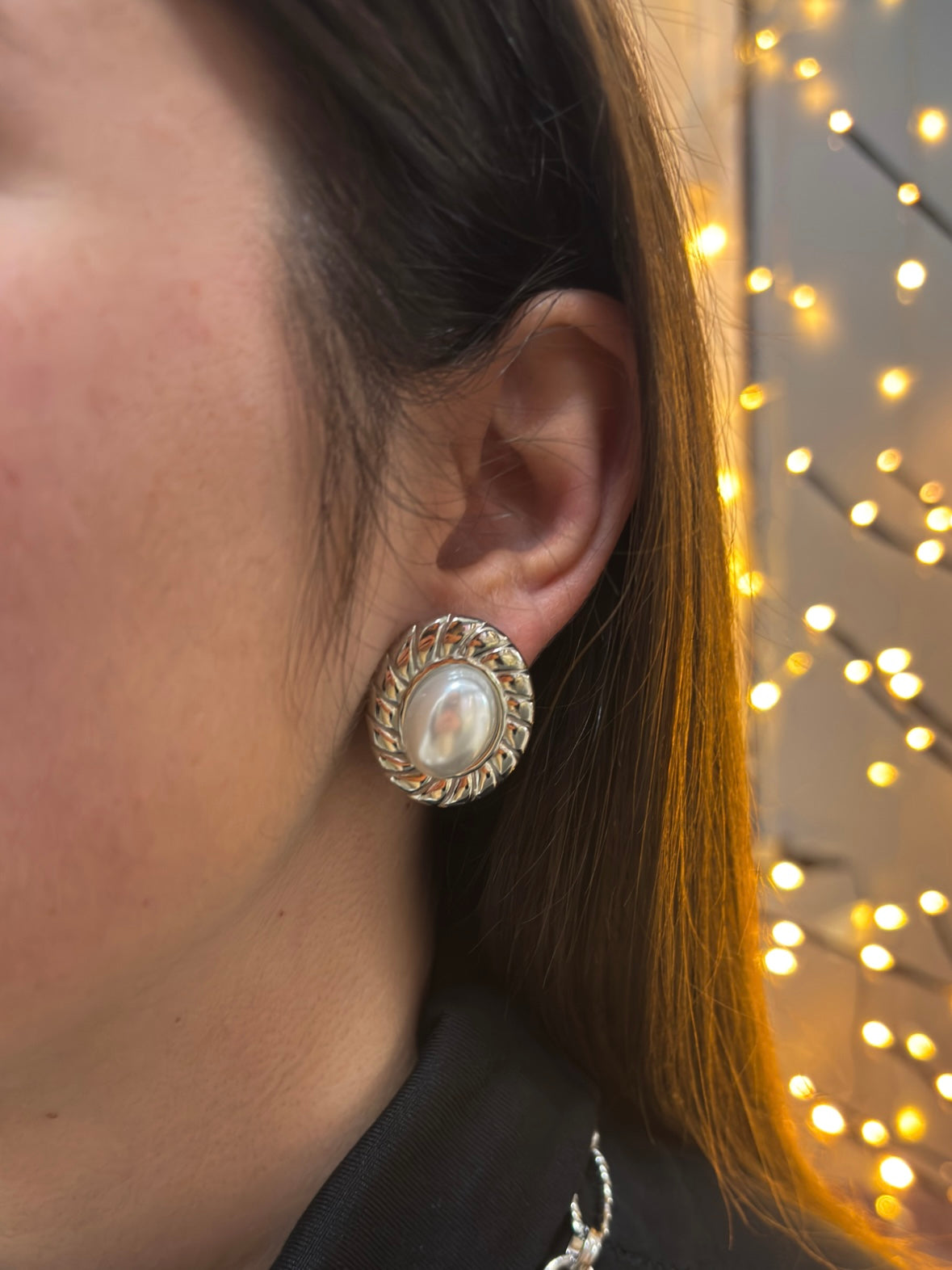 Brincos Classic Pearl Prateado