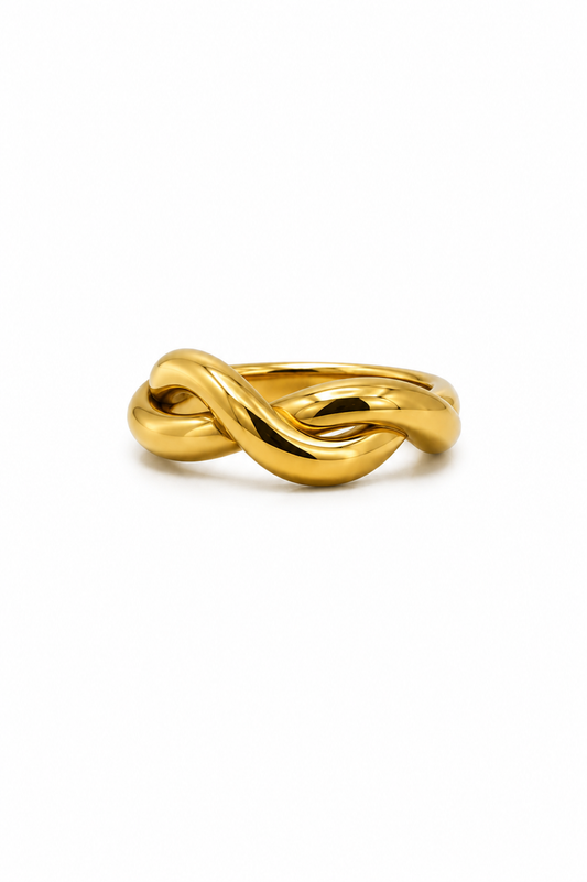 Anel Ajustável Entrelaçado Dourado ou Prateado