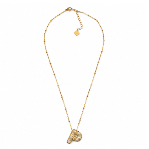 Colar Inicial Bubbles Brilhantes Dourado ou Prateado