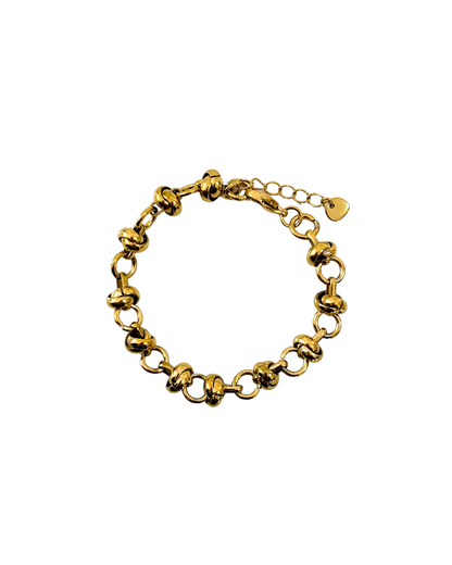 pulseira nós fechados dourado aço inox 316l
