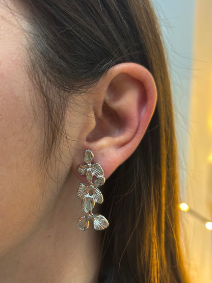 Brincos Flowers Prateado