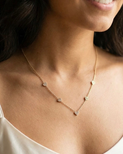 Colar Mini Pendentes Brilhantes Dourado ou Prateado