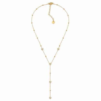 Colar Gravata Mini Corações Dourado ou Prateado