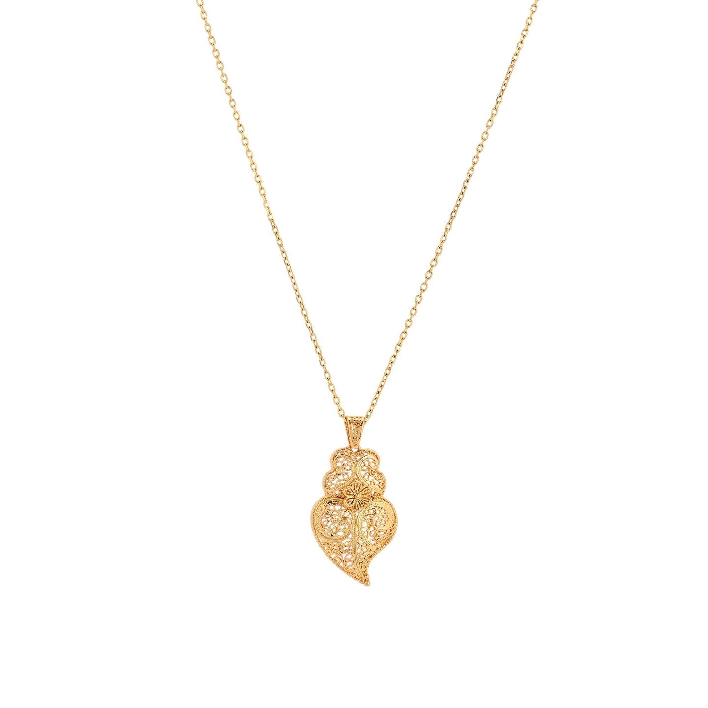 Colar Coração de Viana Mini Banho de Ouro