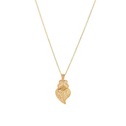 Colar Coração de Viana Mini Banho de Ouro