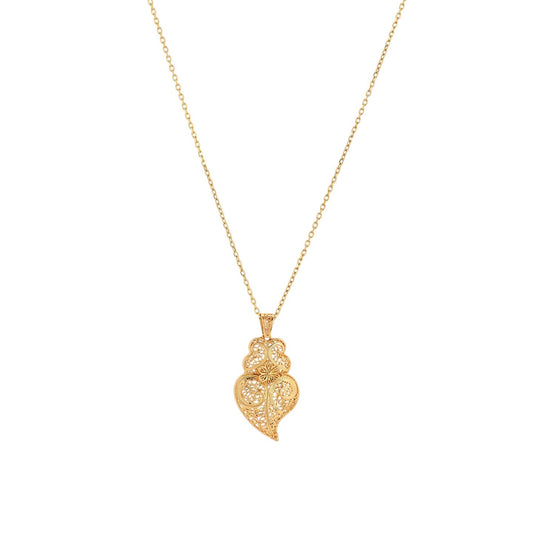 Colar Coração de Viana Mini Banho de Ouro