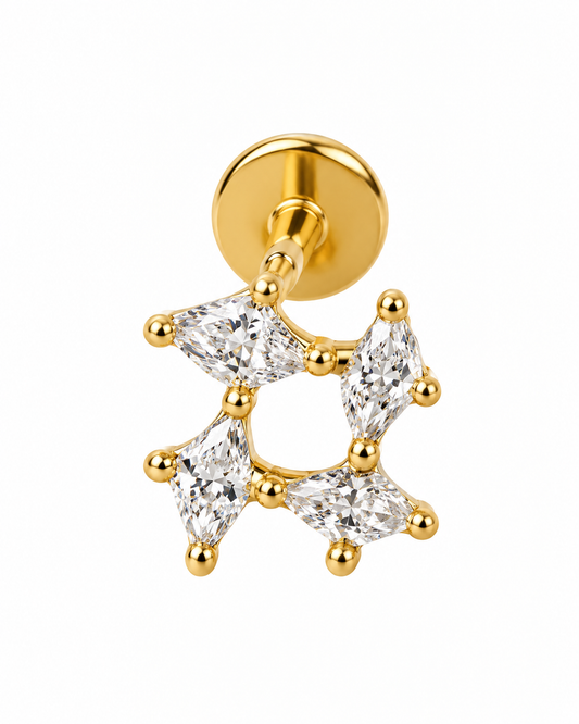 Piercing # Brilhantes Dourado ou Prateado