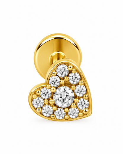 Piercing Coração Dourado ou Prateado