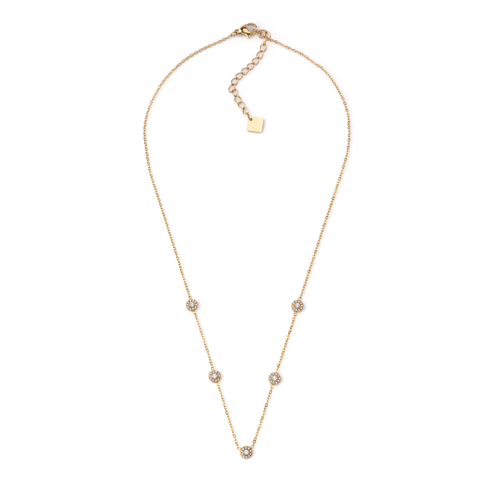 Colar Mini Pendentes Brilhantes Dourado ou Prateado