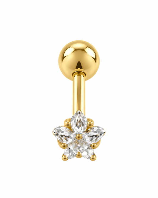 Piercing Ponto de Luz Estrela Dourado ou Prateado