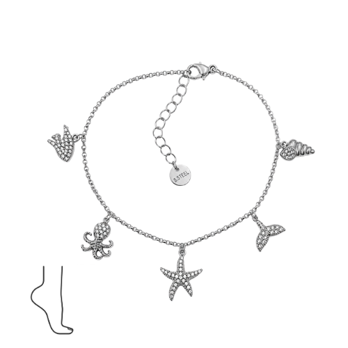 Pulseira de Pé Estrela do Mar Dourado ou Prateado