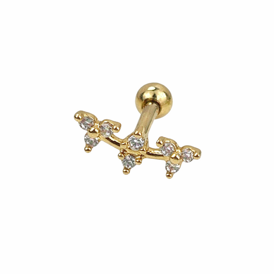 Piercing Folhas Dourado ou Prateado