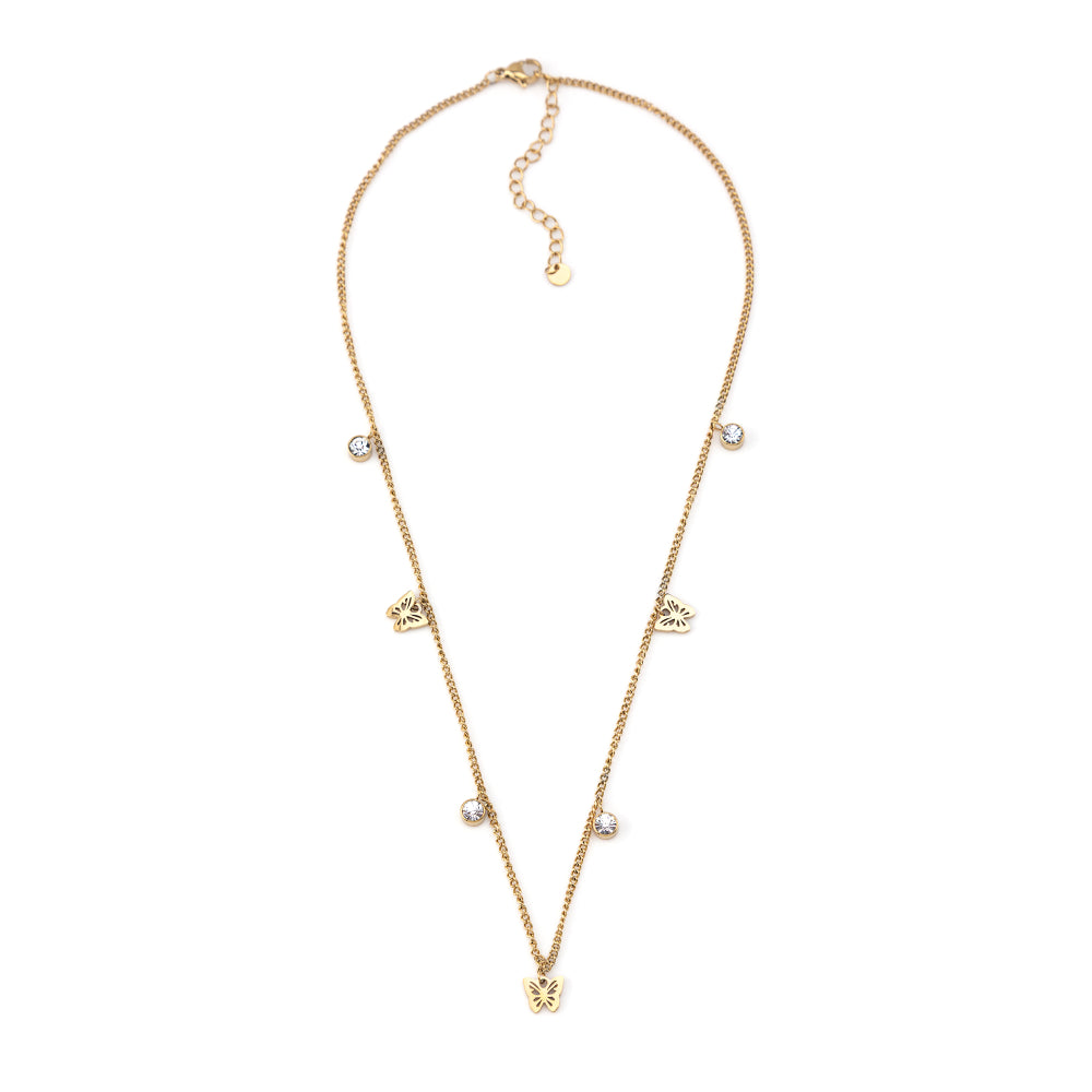 Colar Trevo ou Borboleta Dourado