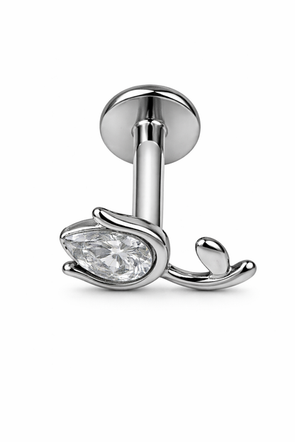 Piercing Tulipa Dourado ou Prateado