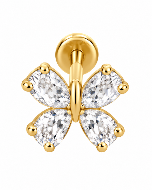 Piercing Borboleta Dourado ou Prateado