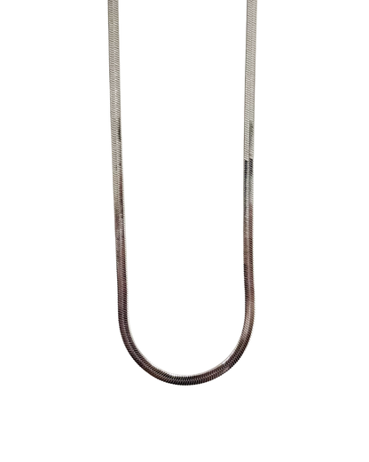 colar snake prateado aço inox 316l