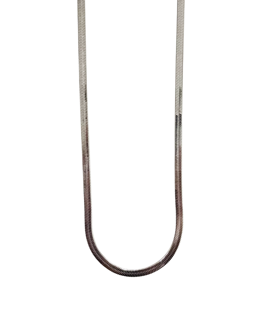 colar snake prateado aço inox 316l