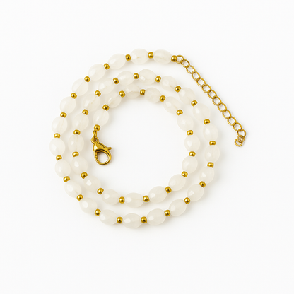Colar Bubbles | Rosa ou Branco e Dourado | Aço Inoxidável
