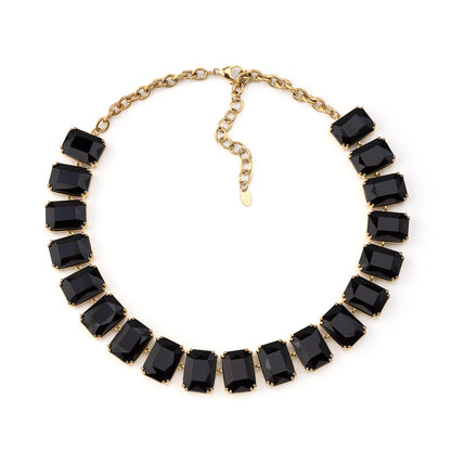 Colar Brilhantes Maxi Branco Vermelho ou Preto