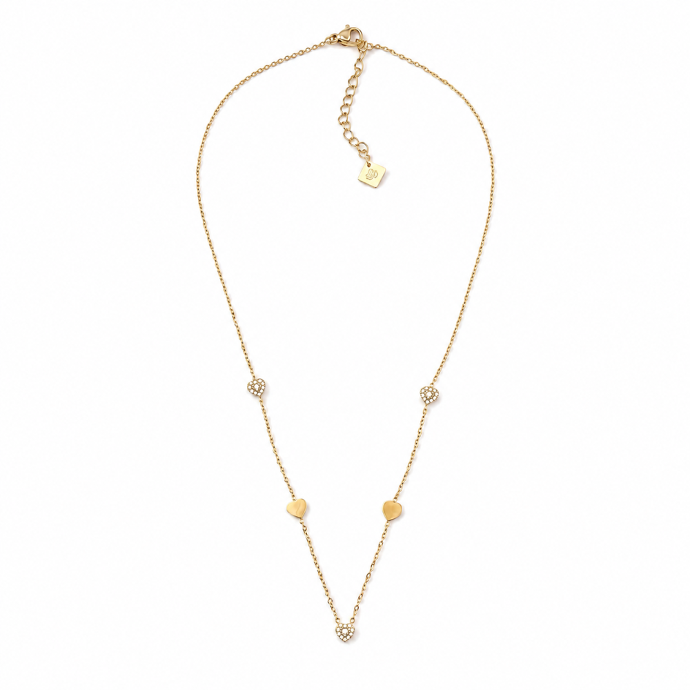 Colar Mini Corações Dourado ou Prateado