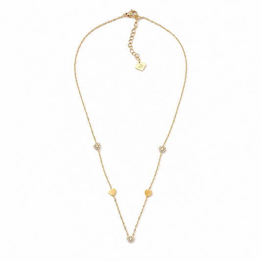 Colar Mini Corações Dourado ou Prateado