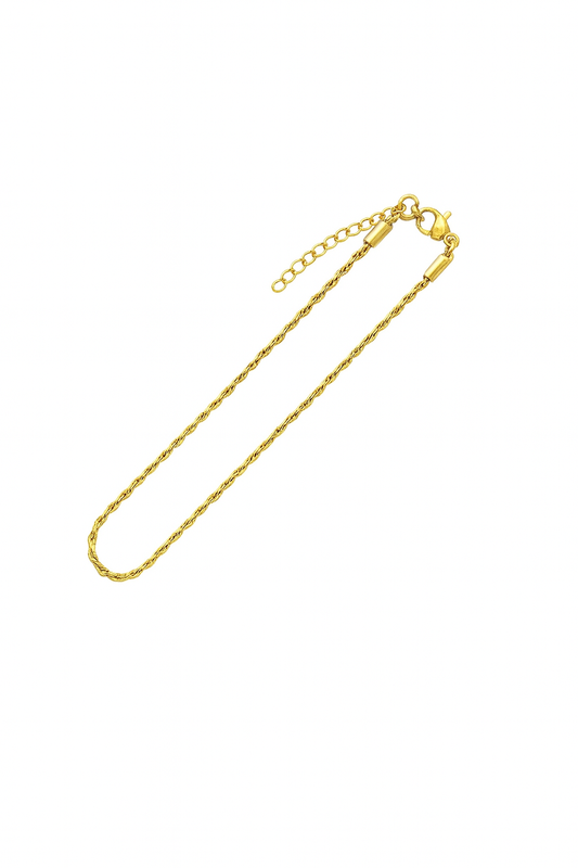 Tornozeleira Torcida | Dourado ou Prateado | Aço Inoxidável