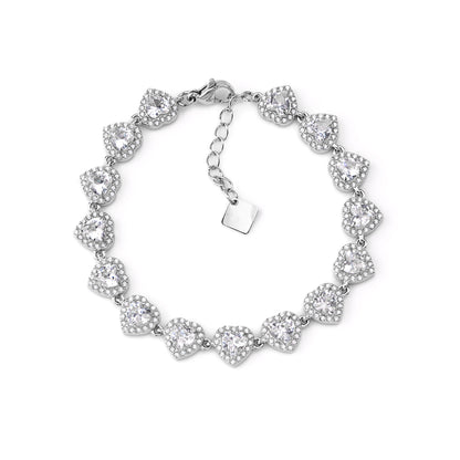 Pulseira Corações Brilhantes Dourado ou Prateado