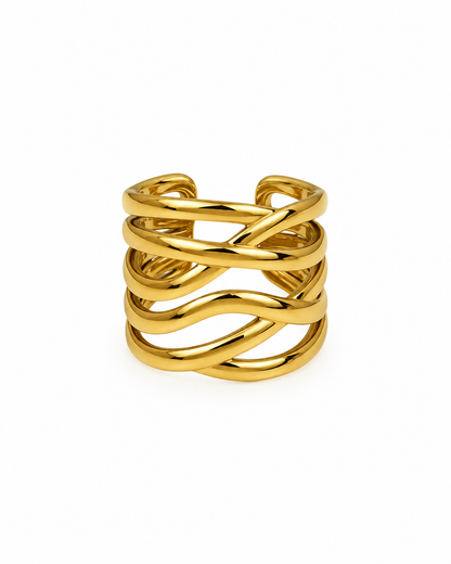 Anel Múltiplo Irregular Dourado ou Prateado
