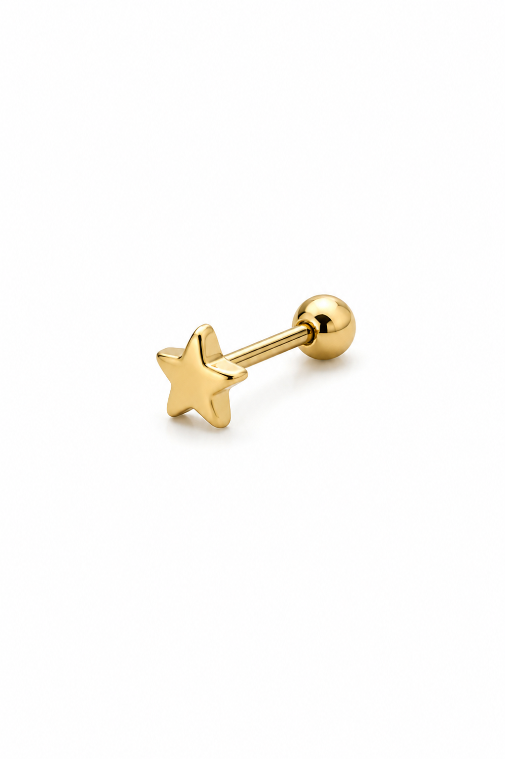 Piercing Estrela Simples Dourado ou Prateado