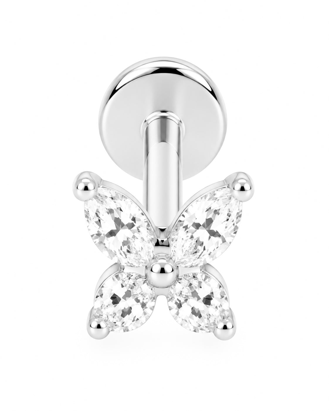 Piercing Borboleta Dourado ou Prateado