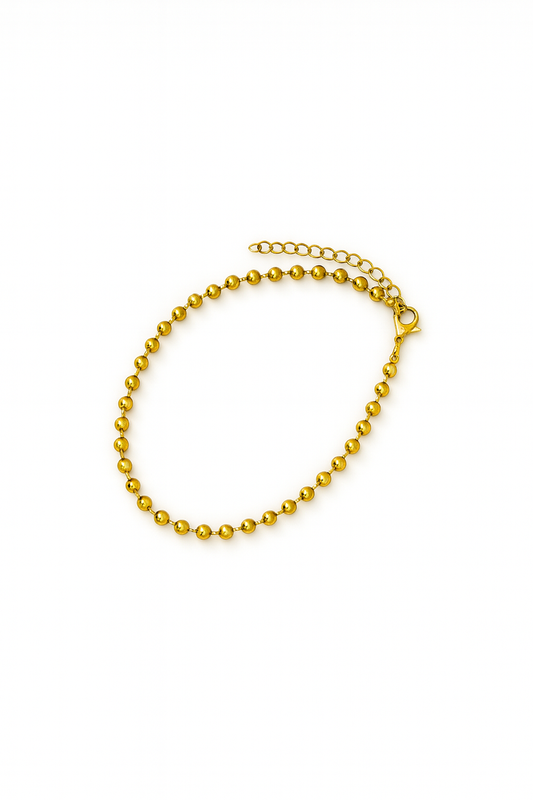 Tornozeleira Mini Bubbles | Dourado ou Prateado | Aço Inoxidável