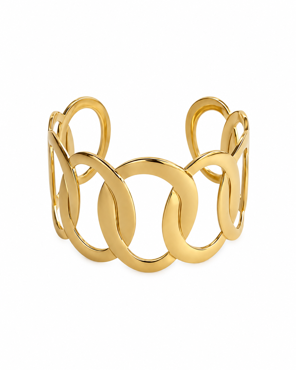 Pulseira Rígida Corrente Dourado ou Prateado