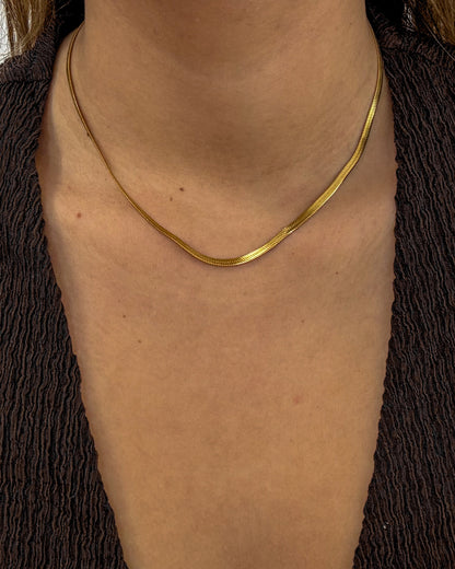 colar malha snake dourado aço inox 316l